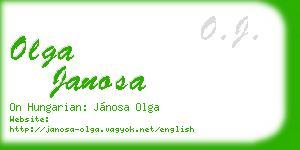 olga janosa business card